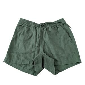 NWT J Crew XXS Linen Army Green Mini Casual Pull On Shorts